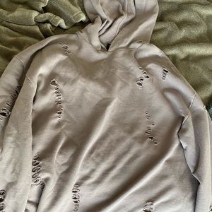 Topshop Ripped Hoodie